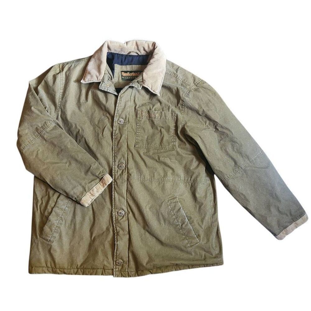 Vintage 90s Timberland Jacket Men's Large Weathergear Hunting Corduroy Trim
